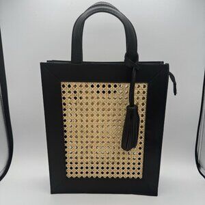 NEW Maria Antonietta Handmade In Tuscany Italy Leather And Rattan Purse Handbag